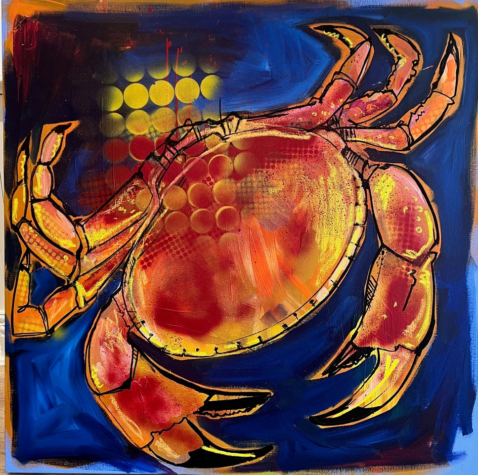 Crab with Dark Blue Background - Dan Taylor